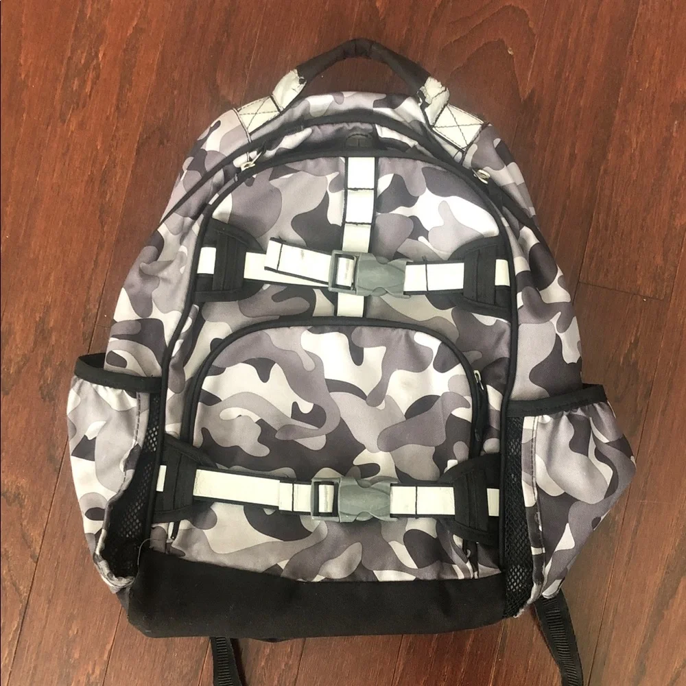 Pottery Barn Grey Black Camouflage Backpack